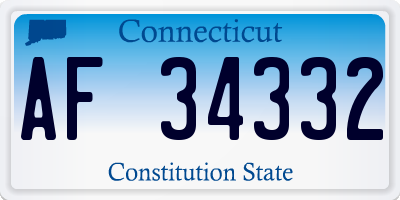 CT license plate AF34332