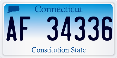 CT license plate AF34336