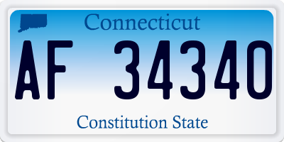 CT license plate AF34340