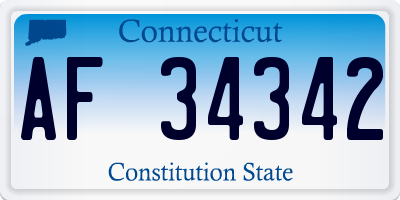 CT license plate AF34342