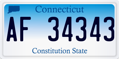 CT license plate AF34343