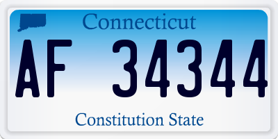 CT license plate AF34344