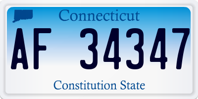 CT license plate AF34347