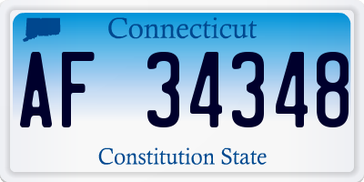 CT license plate AF34348