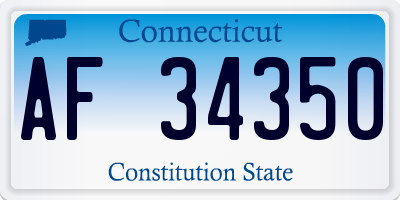 CT license plate AF34350