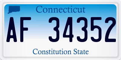 CT license plate AF34352