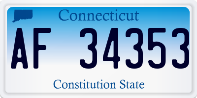 CT license plate AF34353