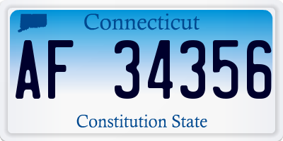 CT license plate AF34356