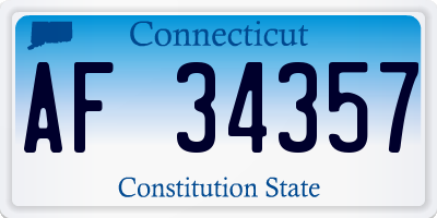CT license plate AF34357