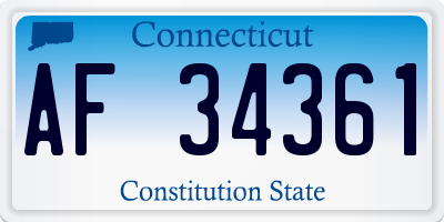 CT license plate AF34361