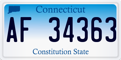 CT license plate AF34363