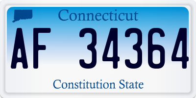 CT license plate AF34364