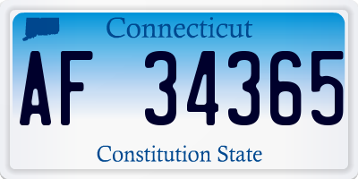 CT license plate AF34365