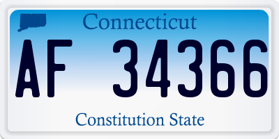 CT license plate AF34366