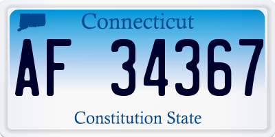CT license plate AF34367