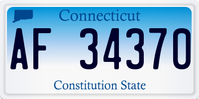 CT license plate AF34370