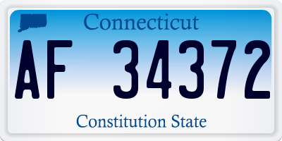 CT license plate AF34372