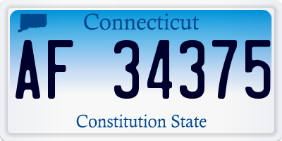 CT license plate AF34375