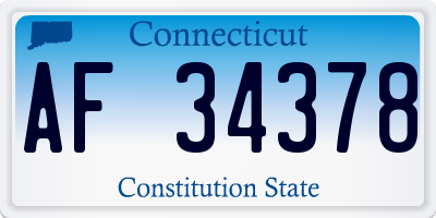 CT license plate AF34378
