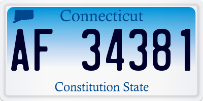 CT license plate AF34381
