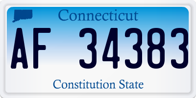 CT license plate AF34383