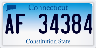 CT license plate AF34384
