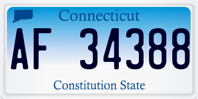 CT license plate AF34388