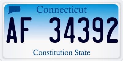 CT license plate AF34392