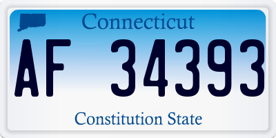 CT license plate AF34393