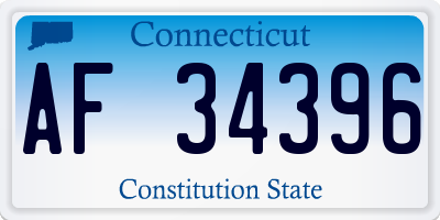 CT license plate AF34396