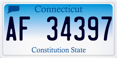 CT license plate AF34397