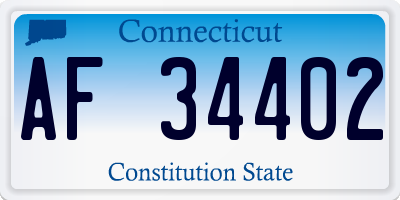 CT license plate AF34402