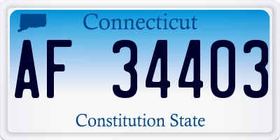 CT license plate AF34403