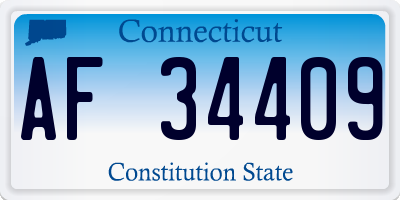 CT license plate AF34409