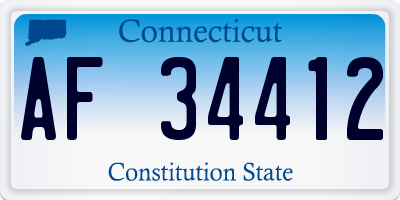 CT license plate AF34412