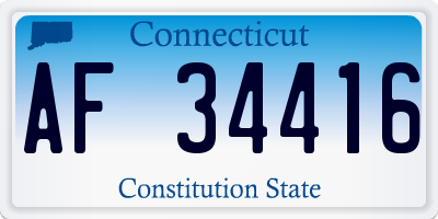 CT license plate AF34416