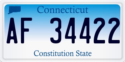 CT license plate AF34422