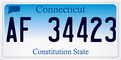 CT license plate AF34423
