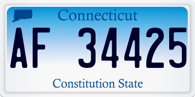 CT license plate AF34425