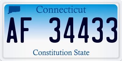 CT license plate AF34433