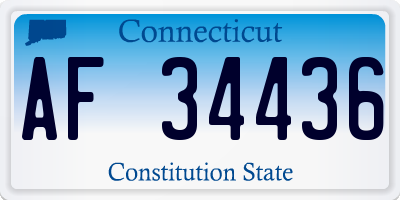 CT license plate AF34436