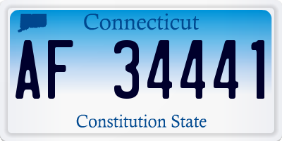 CT license plate AF34441