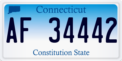 CT license plate AF34442