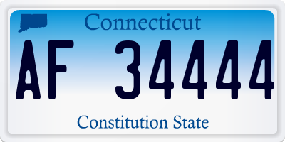 CT license plate AF34444