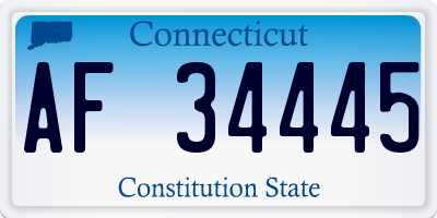 CT license plate AF34445