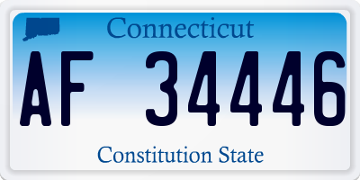 CT license plate AF34446