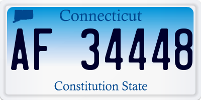 CT license plate AF34448