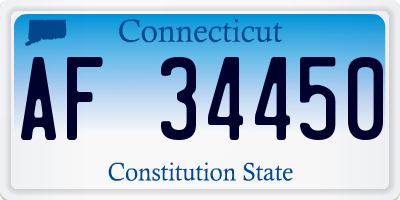 CT license plate AF34450