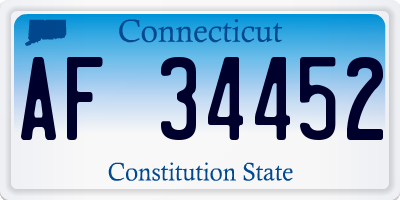 CT license plate AF34452