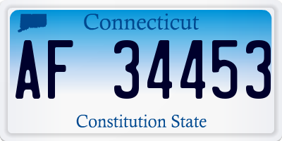 CT license plate AF34453
